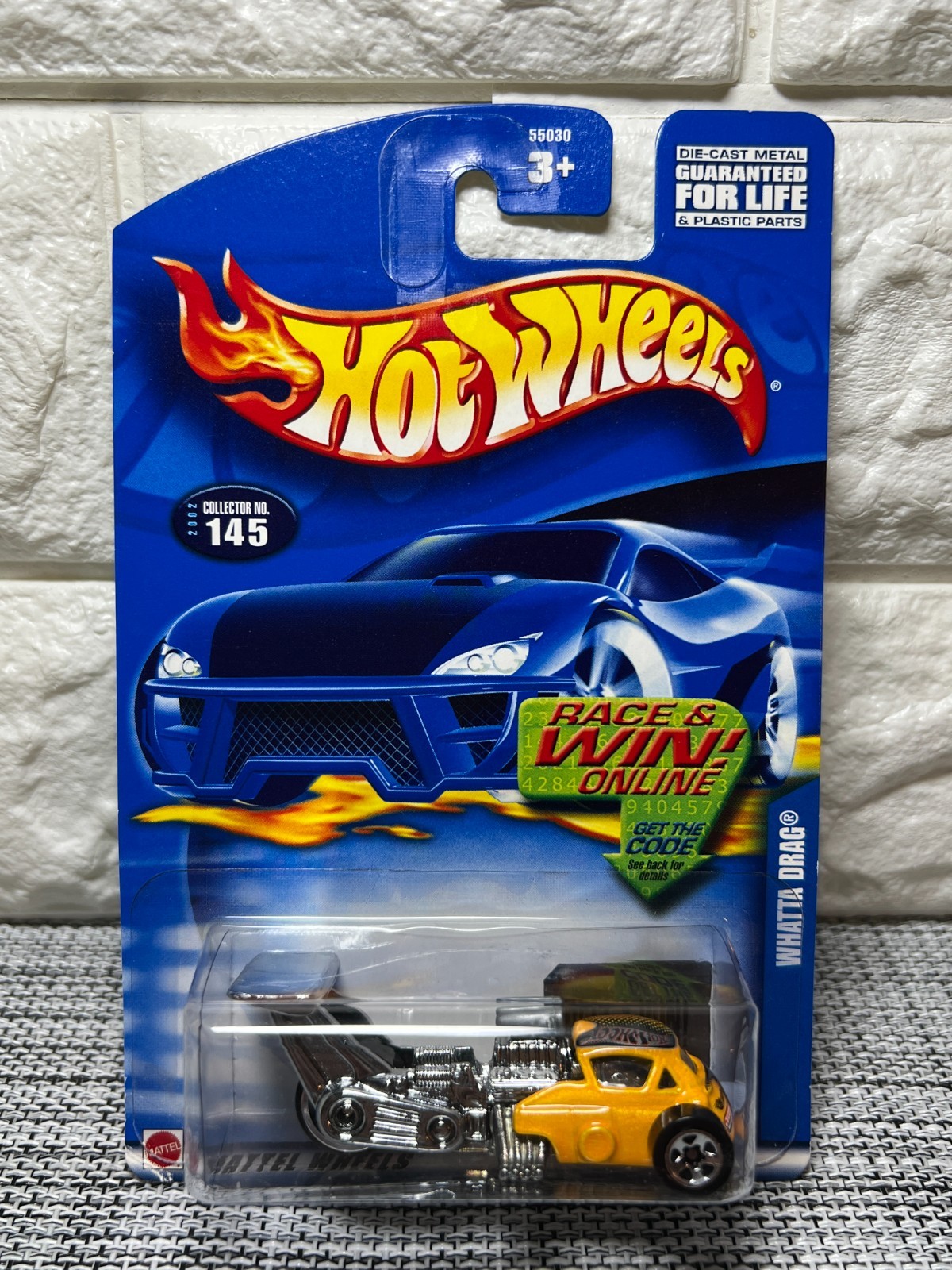 Hot Wheels Whatta Drag 2002 Collector No. 145 Yellow/Chrome