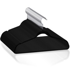 Velvet Hangers 100 Pack Non Slip Clothes Suit/Shirt/Pants Velvet Hangers Black
