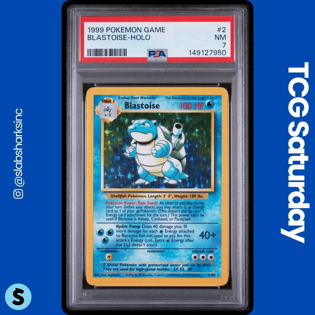 Blastoise Pokémon TCG Holo Rare Base Set 2 Individual Collectible