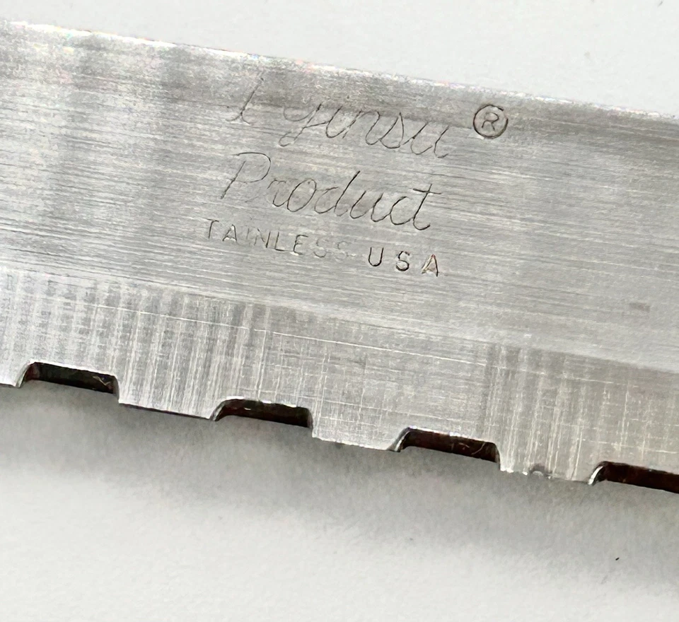 Cuchillo de pan dentado vintage Ginsu Product mango quirúrgico de acero inoxidable marrón Foto 3 de 3