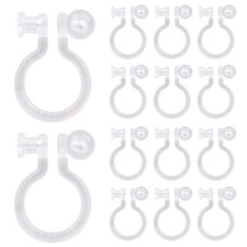 20 Pieces Clear Clip-on Earring Converters Component Resin clear