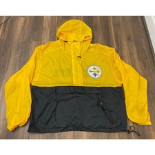 VTG 90s NFL Game Day Pittsburgh Steelers 1/2 button anorak pullover windbreaker
