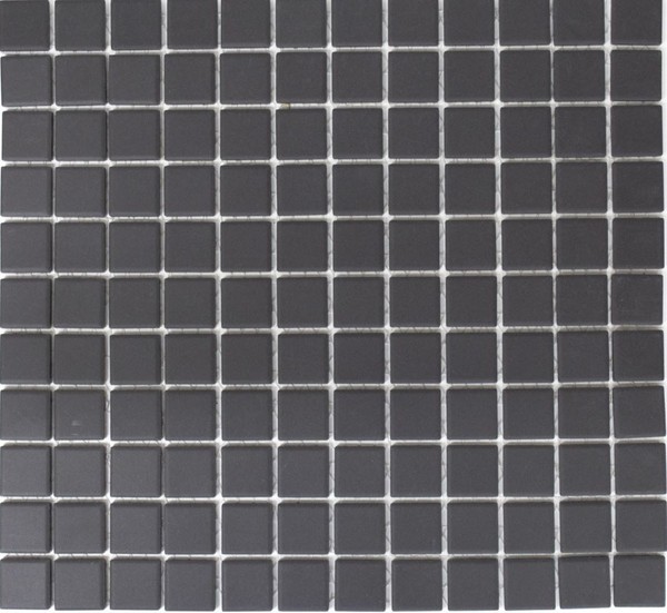 Keramikmosaik Schwarz Rutschsicher Antritutsch 18B-0311-R10 I 10 Mosaikplatten-image