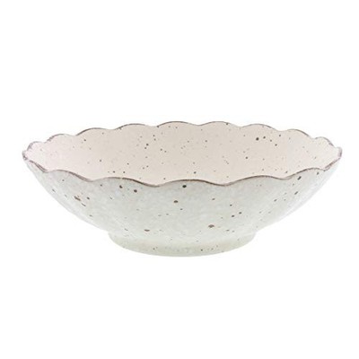 Tableware East Boiled food bowl white makeup chrysanthemum shape 17cm Japanese