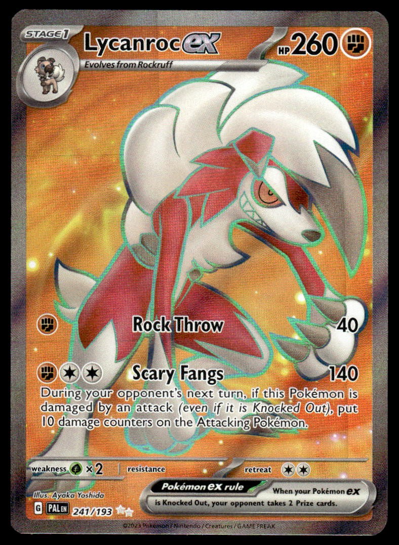 Pokemon TCG SV02: Paldea Evolved #241/193 Lycanroc ex NM