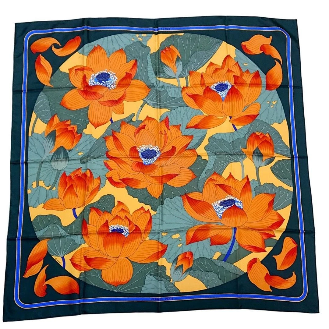 Hermes Fleurs De Lotus Scarf for sale | eBay