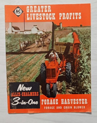 Vintage Allis Chalmers Advertising Tractor Booklet Ft 3 In 1 Forage Harvester