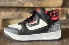 Boys Sz 37 Ducati Shoes Sneaker DU24G205-BAG1 Ankle High Lace up White Black Red