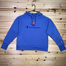 Champion Hoodie Womens Small Blue Long Sleeve Hooded Pullover Sweatshirt
