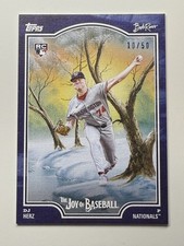 2025 Topps Bob Ross The Joy Of Baseball-DJ Herz RC #76-Prussian Blue #/50