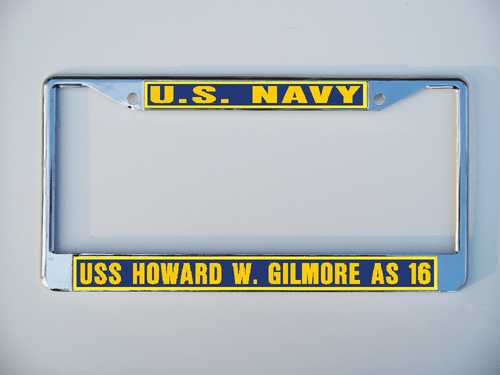 Telaio targa USS HOWARD W GILMORE AS 16 US Navy USN auto-camion-moto - Foto 4 di 11