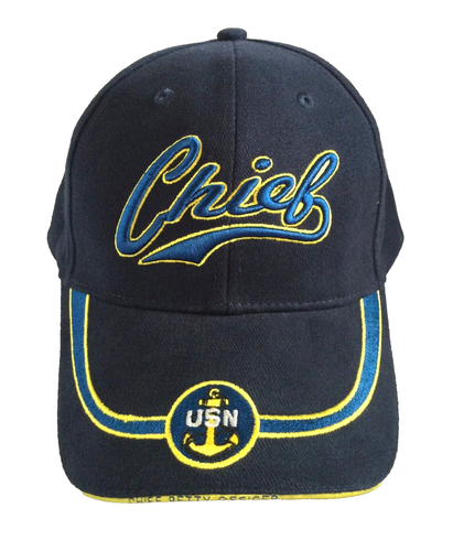 US Navy Chief Hat Cap Says Initiated and Proud on Back US Navy Hat