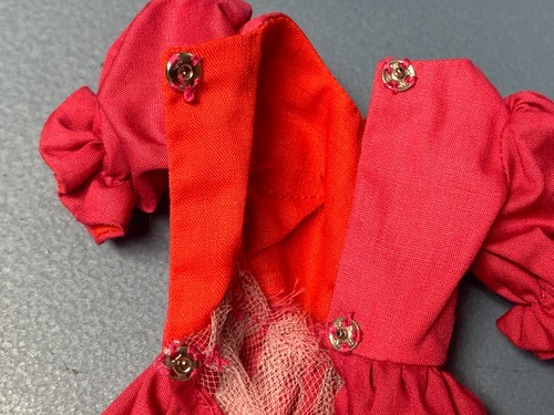 Vintage Barbie Doll Clone? Homemade? Pink Dress W Tulip Trim & Underskirt - Picture 4 of 4