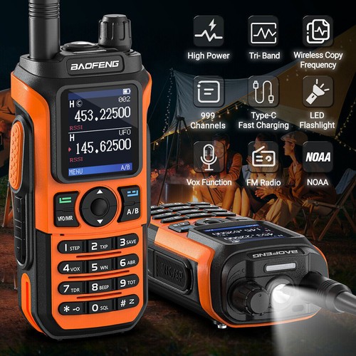 Baofeng UV-21 Pro V2 Walkie Talkies Long Range Ham Two Way Radios Tri-band Up 5R - Bild 10 von 21