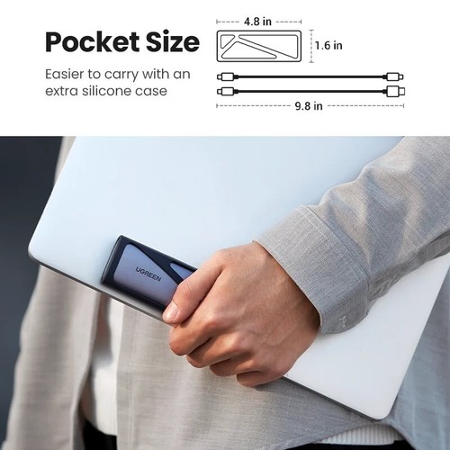 Case Dual Protocol M.2 to USB Type C 3.1 SSD Adapter for NGFF SATA SSD Disk Box - Picture 6 of 14