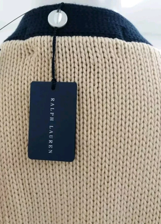 Polo Ralph Lauren 2012 Olympic Team USA Sweater/ Cardigan Ivory/Navy NWT UKM - Image 4 of 4