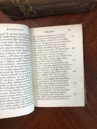 Euripidis Tragoediae Euripides Tragedies Greek 4 Vol. 1828/41 Tauchnitz HC - Picture 5 of 10