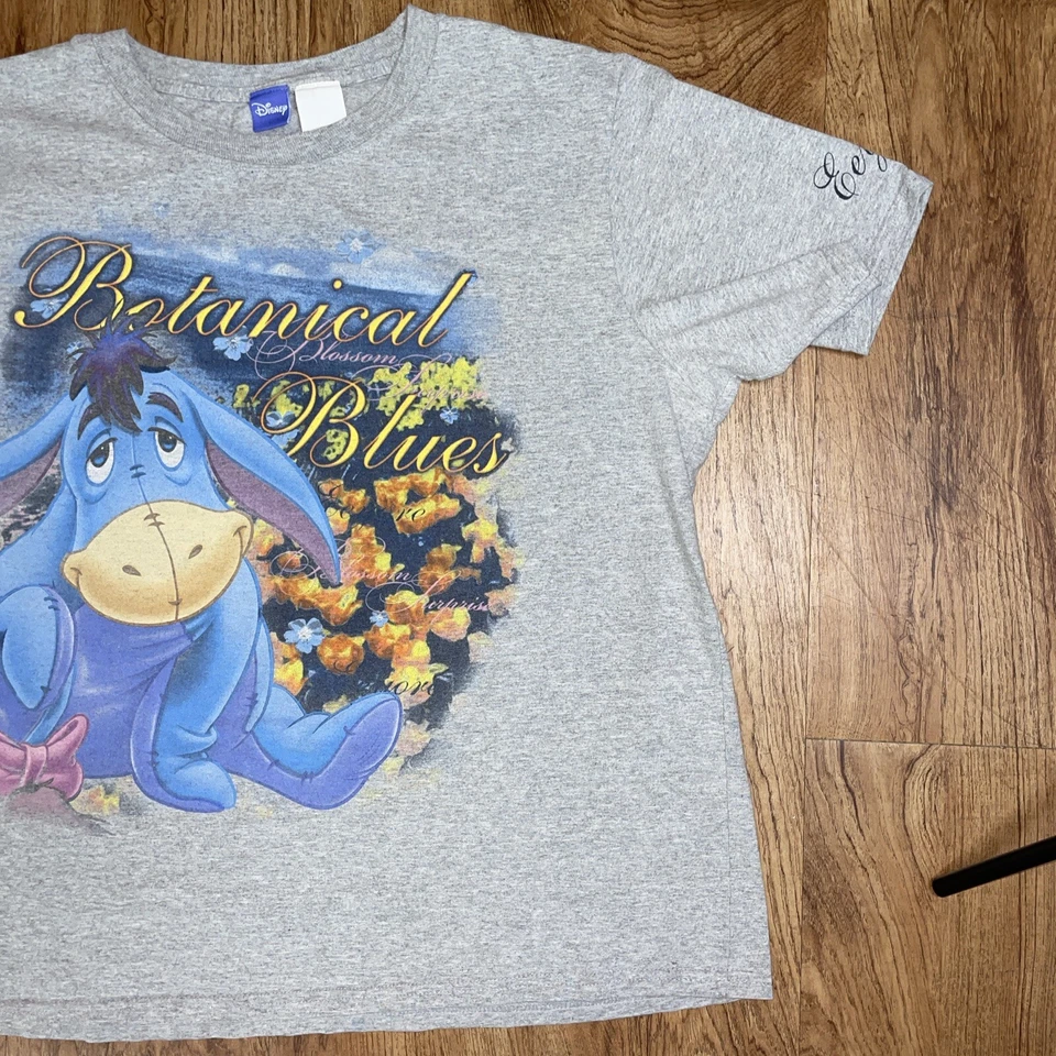 Camiseta botánica vintage Disney Eeyore grande frontal y trasera gráfica adulto M unisex Foto 4 de 4