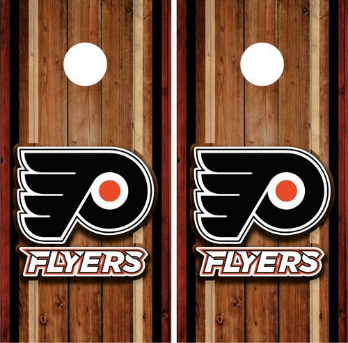 Philadelphia Flyers Cornhole Board Vinilo Adhesivo Calcomanía Recubrimiento Envoltura Decoración VZ763 - Imagen 1 de 2