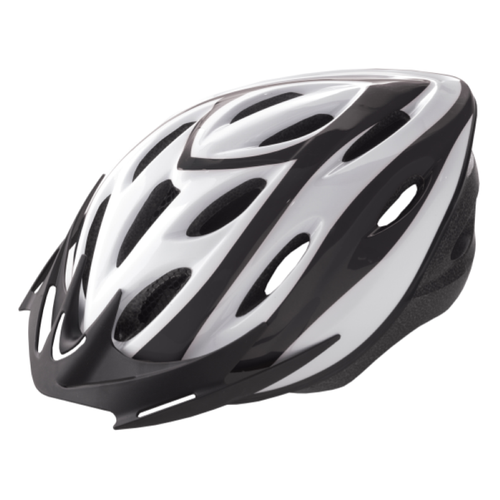 CASCO BICI DA CORSA MTB UOMO DONNA TAGLIA M 54-58 BIANCO-NERO VISIERA - Foto 2 di 2