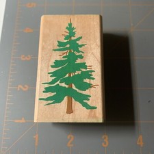 Rubber Stampede- Posh Impressions Wood Stamp Large Towering Tree Evergreen
