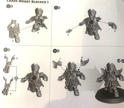 Blood Bowl Chaos Dwarf Team The Zharr-Naggrund Ziggurats Chaos Dwarf Blocker 1 - Picture 2 of 2