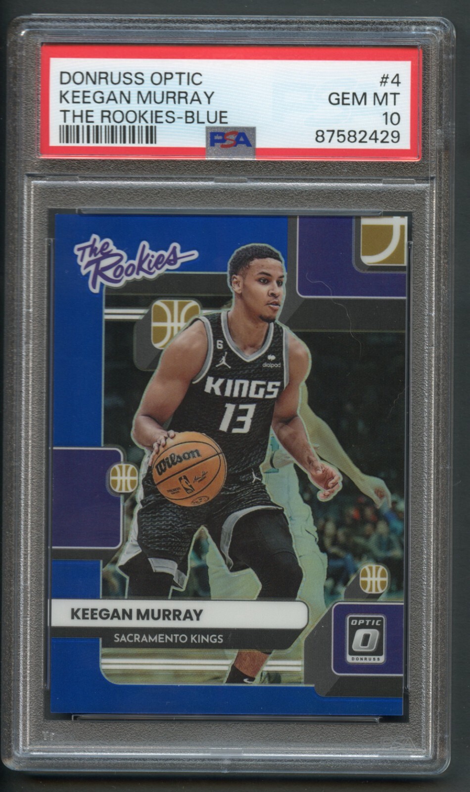/49 PSA 10 Keegan Murray The Rookies Donruss Optic Blue GEM 2022-23 Panini Kings