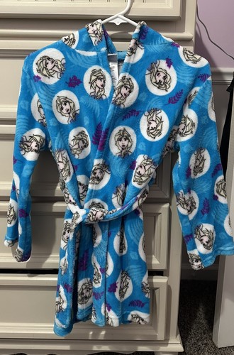 Frozen Girls Kid's 3 Piece Plush Hooded Robe and Pajama Set Medium 8 - Picture 19 of 20