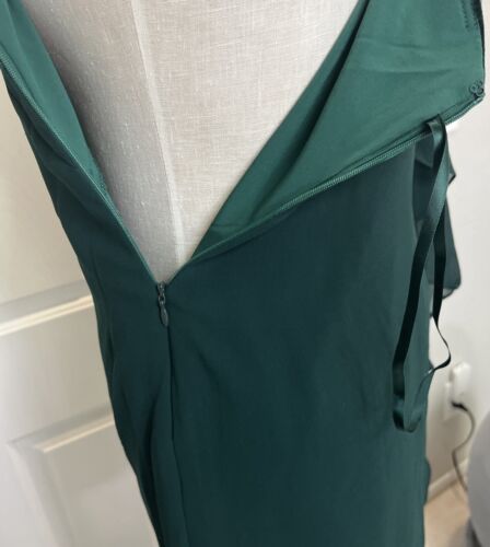 Lauren Ralph Lauren Black Label Chiffon One-Shoulder Dress Women's Size 0 Green - Picture 7 of 10