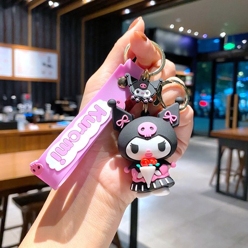 Anime Kuromi Keychain Cute Cartoon Key 3D Doll Toys Bag Pendant Game Gift - Picture 9 of 258