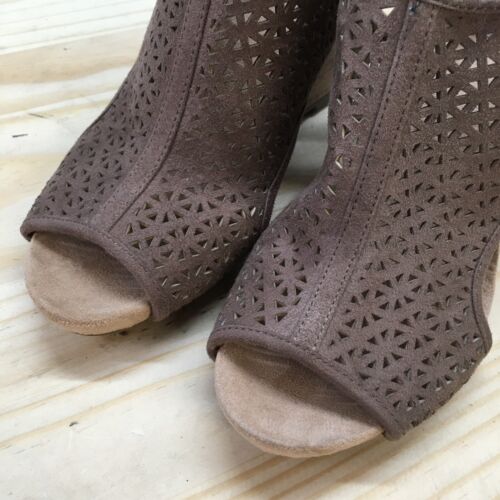 LifeStride Sandals Womens 7.5 M Hinx 2 Wedge Brown Fabric Peep Toe Casual Cork - Picture 5 of 16