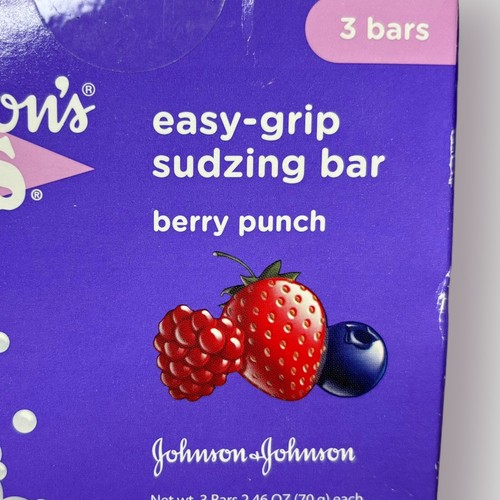 Johnson's Kids Easy Grip Sudzing Bar Soap 2.45 oz 3 Pack Berry Punch SEALED - Picture 8 of 8