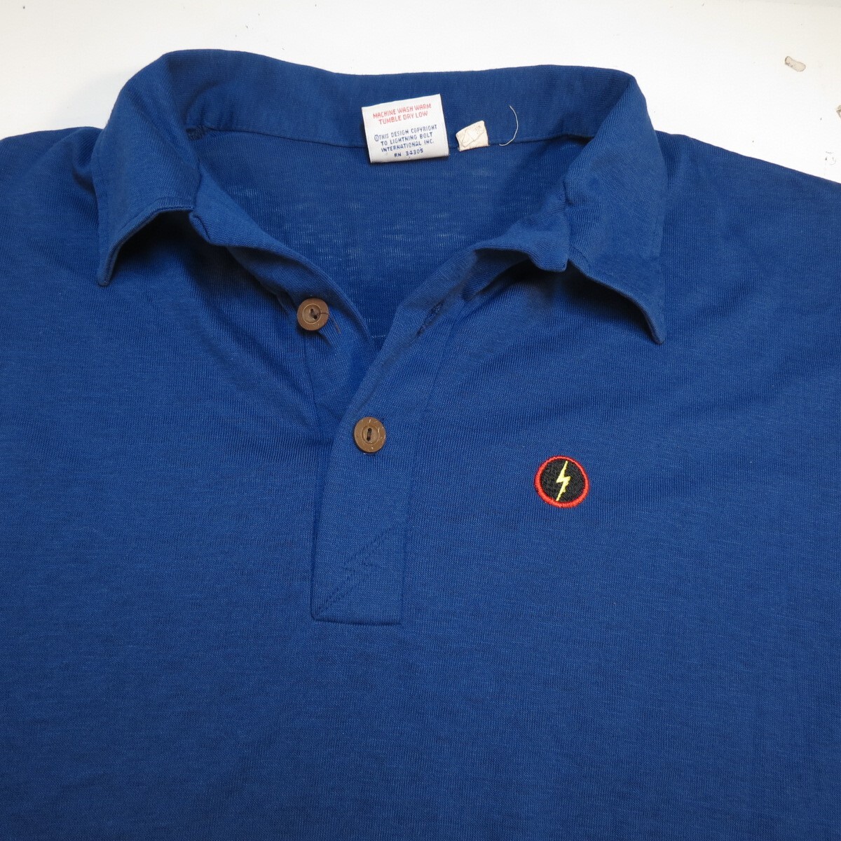 Lightning Bolt ポロ　シャツ　70’s ヴィンテージ LIGHTNING BOLT Surf Skate VINTAGE 1970s 1980's POLO SHIRT Mens XL