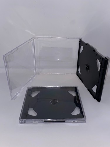 4 Double CD Jewel Case 10.4mm with Black FOLD-OUT Tray Empty Replacement HQ AAA - Afbeelding 3 van 24