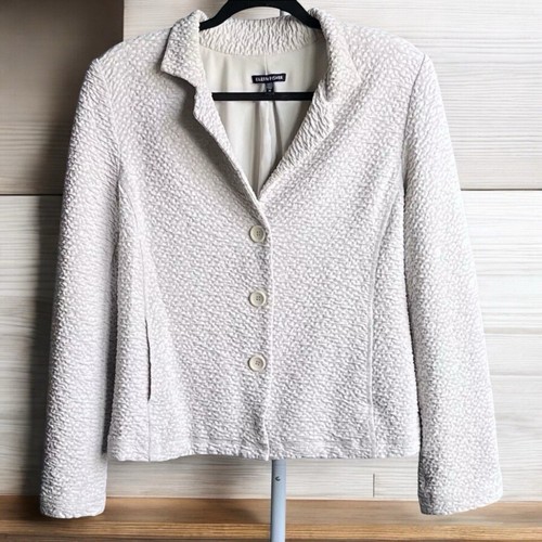 Eileen Fisher Blazer Gr. M Steinpilz Luck beige strukturiert minimalistisch modern LESEN