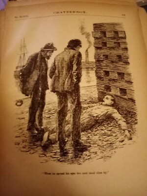 El4 Ephemera Edwardianisches Bild um 1900 als er die Augen öffnete standen zwei Männer daneben 