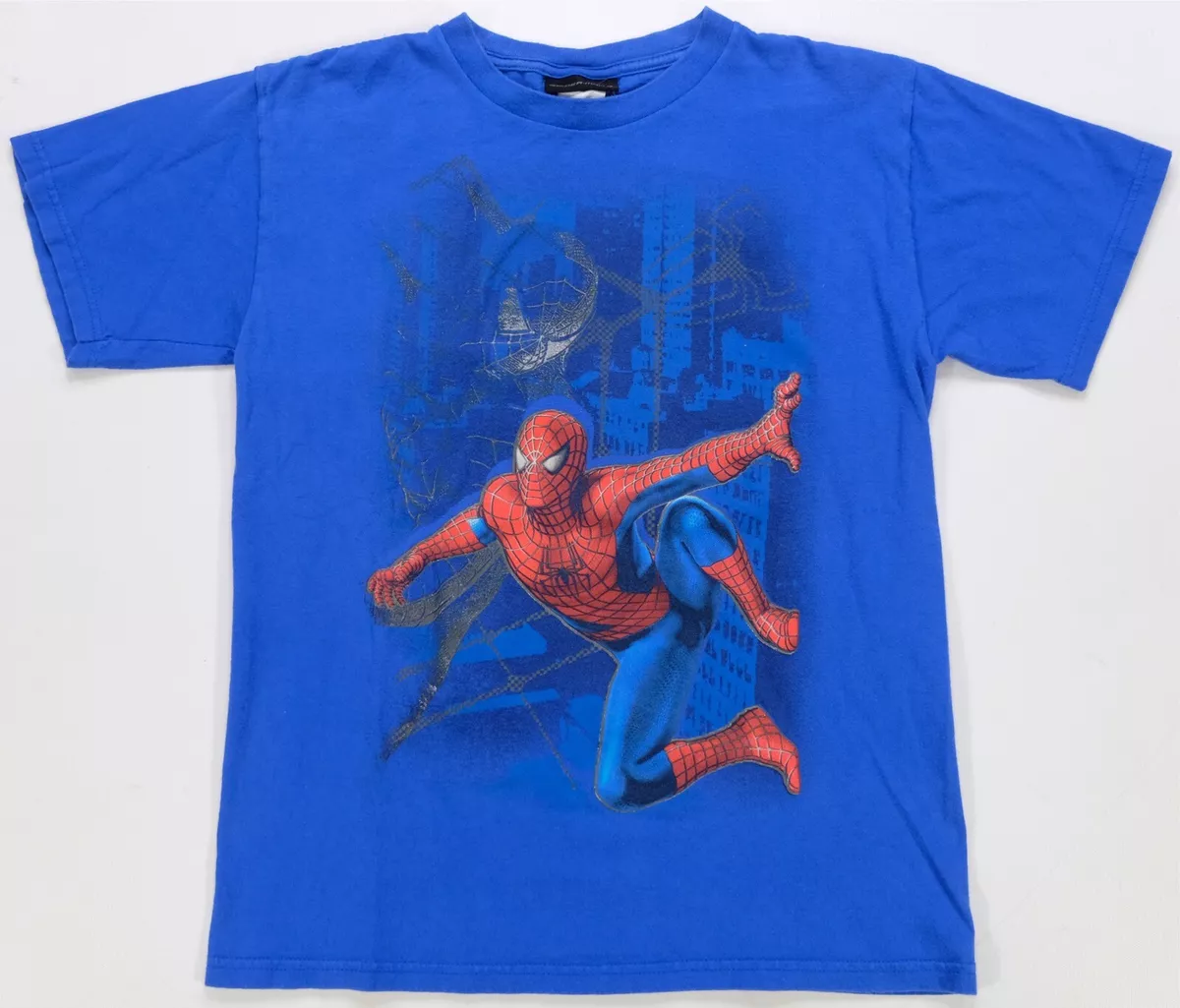 Rare VTG Spider-Man 3 Film Promo 2007 T Shirt 2000s Toby Maguire Superhero Blue