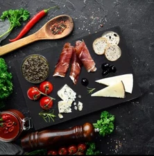 4 Pieces Slate Cheese Board, 12" X 8" Black Charcuterie Boards Natural Slate 