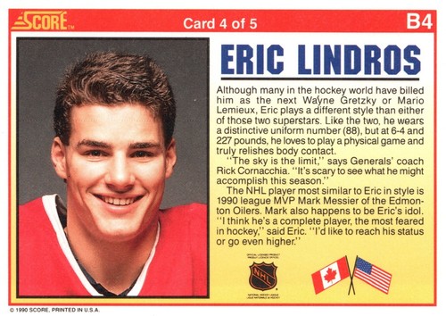INSERTOS PARA TARJETAS DE HOCKEY ERIC LINDROS - ELIGE DE LA LISTA - Imagen 22 de 150