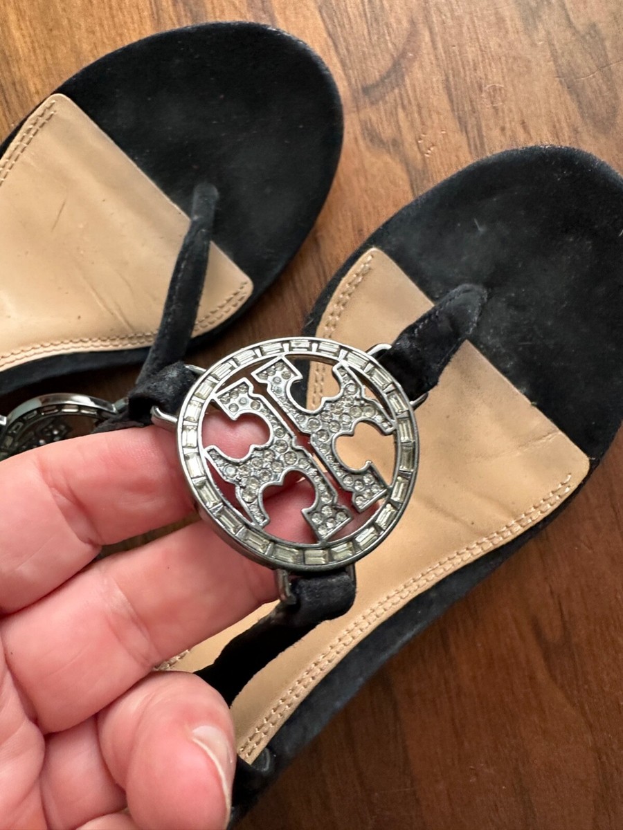 ★TORY BURCH★ ロゴ　サングラス　ブラック　01 Tory Burch Kira Sport Monogram Sandals | Blue | FARFETCH