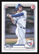 2020 Bowman Draft ZACH BRITTON 1st Year Baseball card TORONTO BLUE JAYS #158