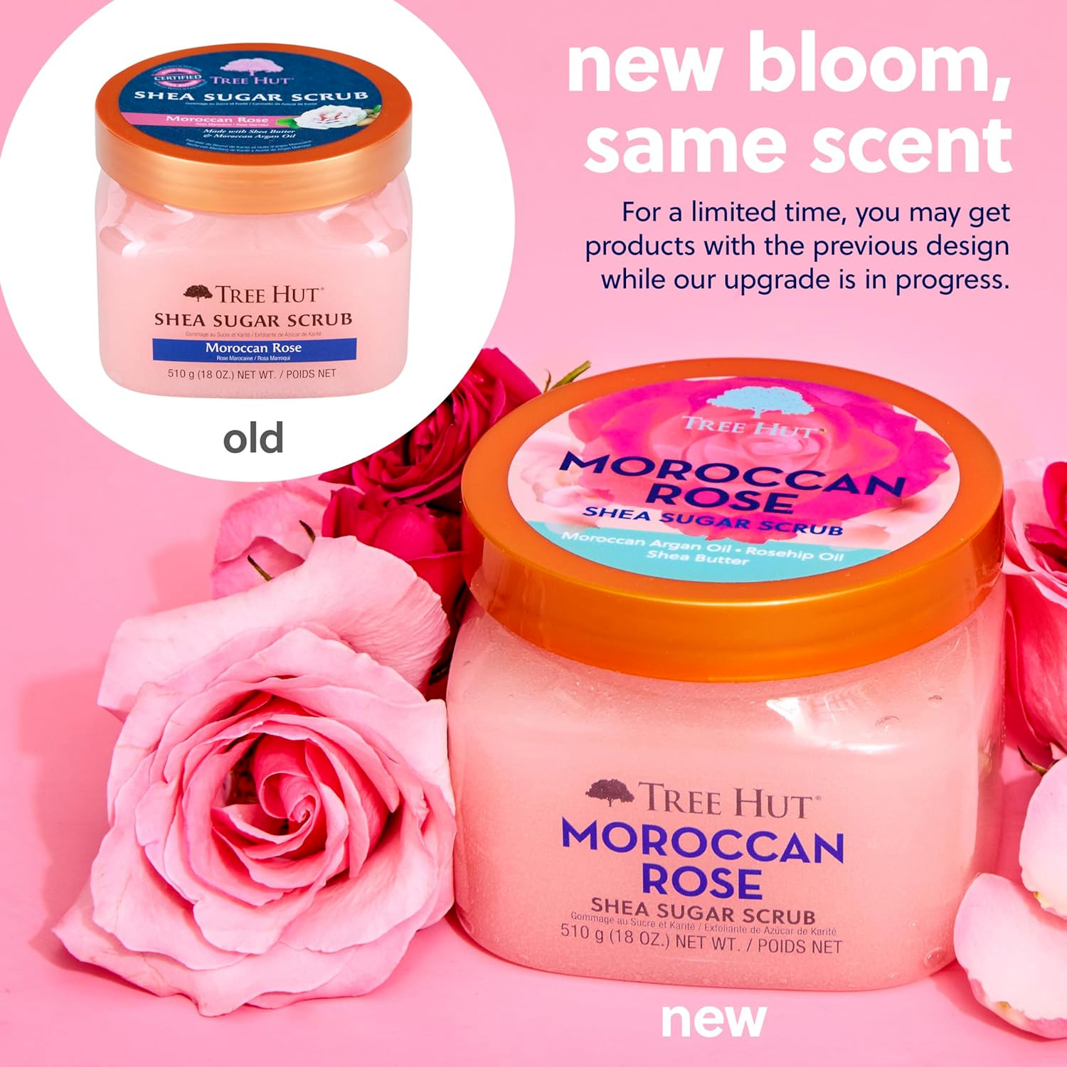 Tree Hut Moroccan Rose Shea Sugar Scrub, 18oz, Exfoliating & Hydrating Body Care