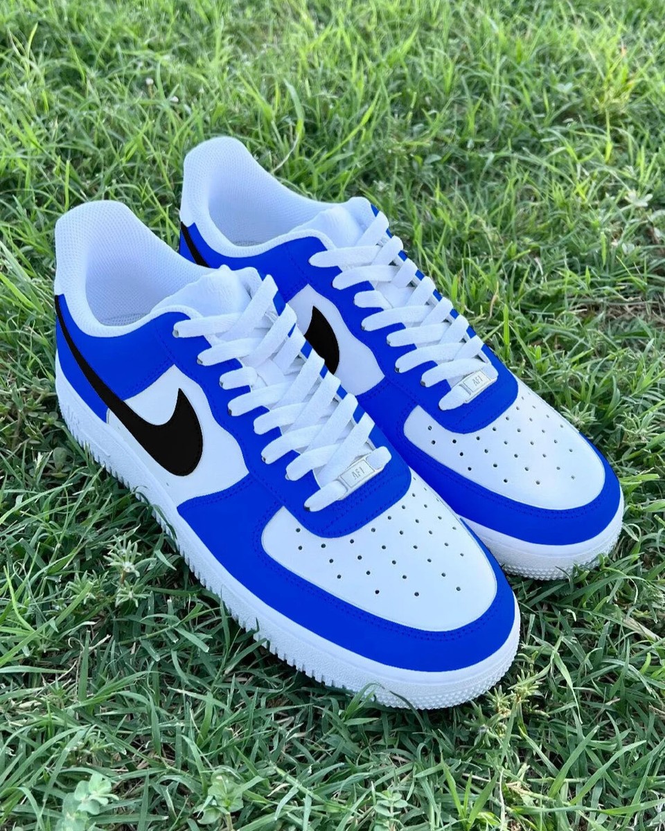 nike air force 1 blue black and white