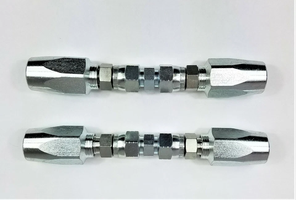 2 kits de reparación de mangueras hidráulicas - 3/8 ID manguera de 2 hilos accesorio de reparación de campo reutilizable Foto 2 de 4