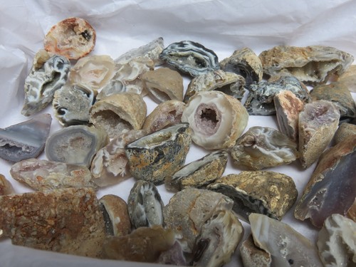 Natural Agate Oco 1 Lb Lots 50 Pieces Total Geodes Half Specimens Polished #7 - Picture 3 of 9