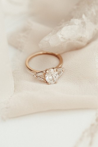 14k Yellow Gold Plated 2CT Oval Cut Cluster Moissanite Beautiful Wedding Ring - Picture 3 of 10
