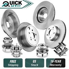 Front Rear Brake Disc Rotors Wheel Bearing & Hubs for Subaru Impreza Forester