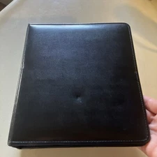 Franklin Quest Black L Classic Planner 7-ring Binder Folding No Zipper