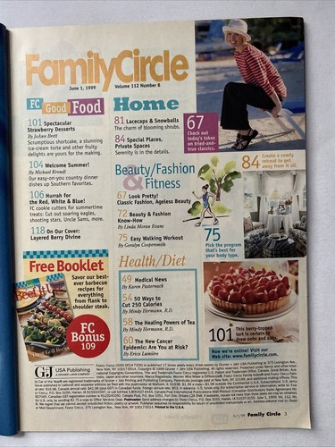1999 June 1, Family Circle Magazine, 50 Ways To Cut 250 Calories (MH563) - Picture 2 of 3