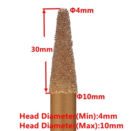 3 4 5 6*10*30 mm BALA Diamante Soldado CNC Router Broca Cabezal de Montaje Giratorio Grit 46 - Imagen 4 de 33
